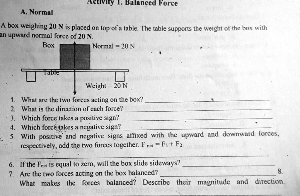 Weight Scale Normal Force SOLVED: A normal box weighing 20 N is placed on top of a table. The ...