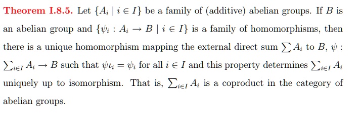 SOLVED: Theorem L.8.5. Let A; I€I Be A Family Of (additive) Abelian ...