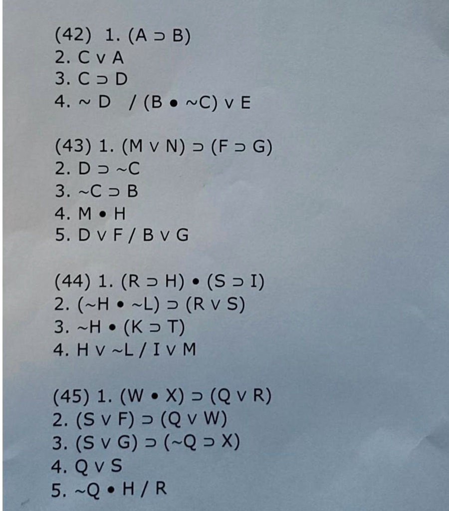 Solved 42 1 A 3 B 2 C V A 3 C 3 D 4 D 1 B C V E 43 1 Mv N 3 F 3 G 2 D