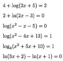 VIDEO solution: 4 + log(2c + 5) = 22 + in(2x^3) = 0 log(s? T - 5) = 0 ...