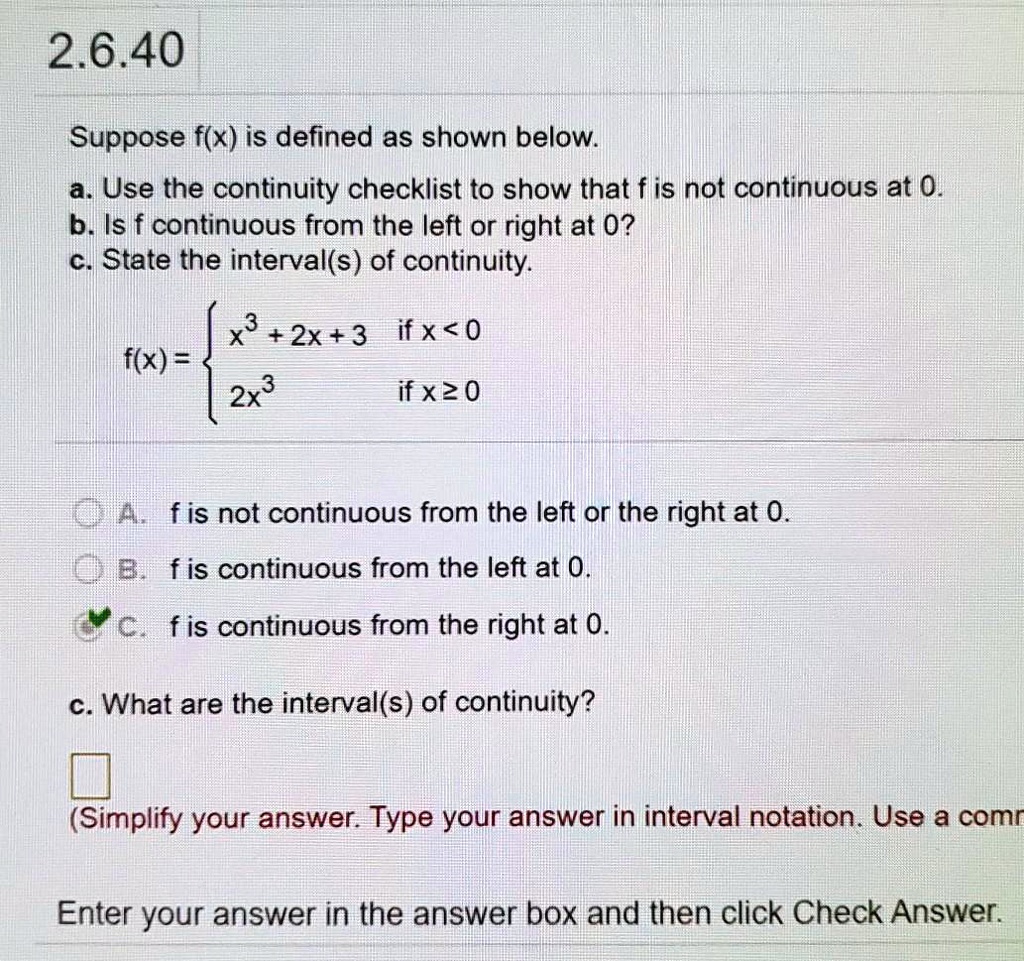 SOLVED:2.6.40 Suppose f(x) is defined as shown below: a. Use the ...
