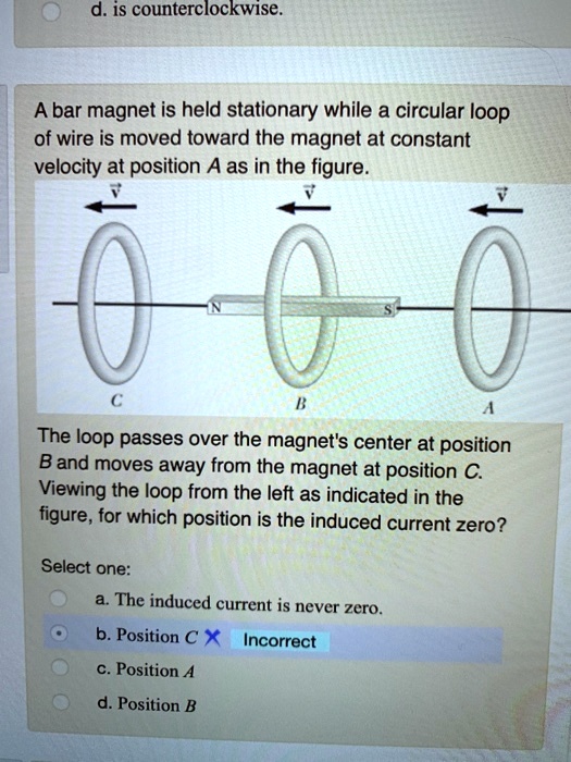 SOLVED dis counterclockwise A bar is held stationary while a