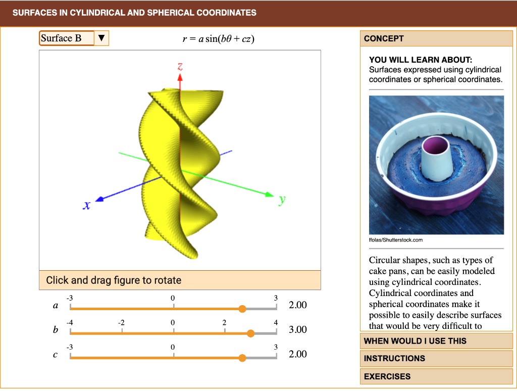 SOLVED:SURFACES IN CYLINDRICAL AND SPHERICAL COORDINATES Surface B R =a ...