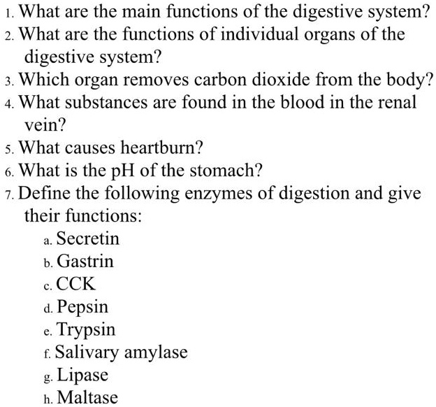 SOLVED view photo 1.What are the main functions of the digestive