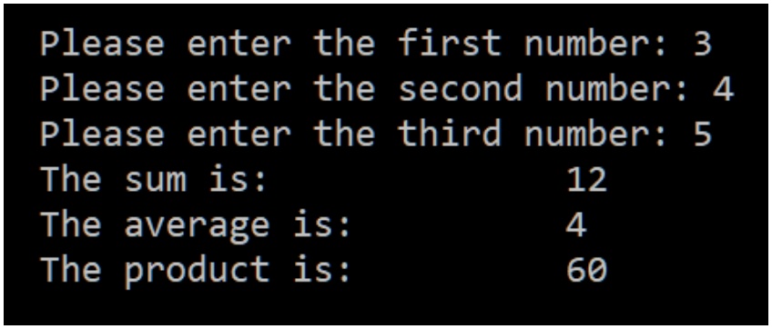 SOLVED: Create a python program that does the following: Take in three ...