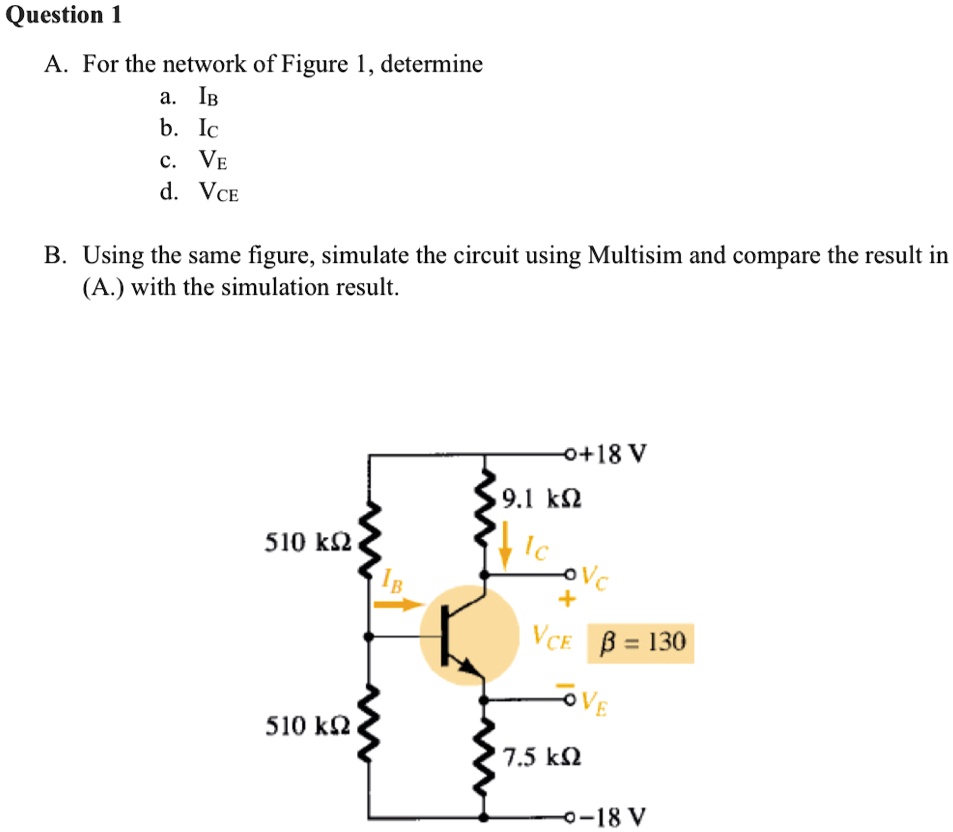 SOLVED: Texts: Question 1 A. For The Network Of Figure 1, Determine A ...