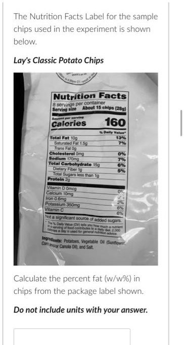 Classic Potato Chips Nutrition Facts