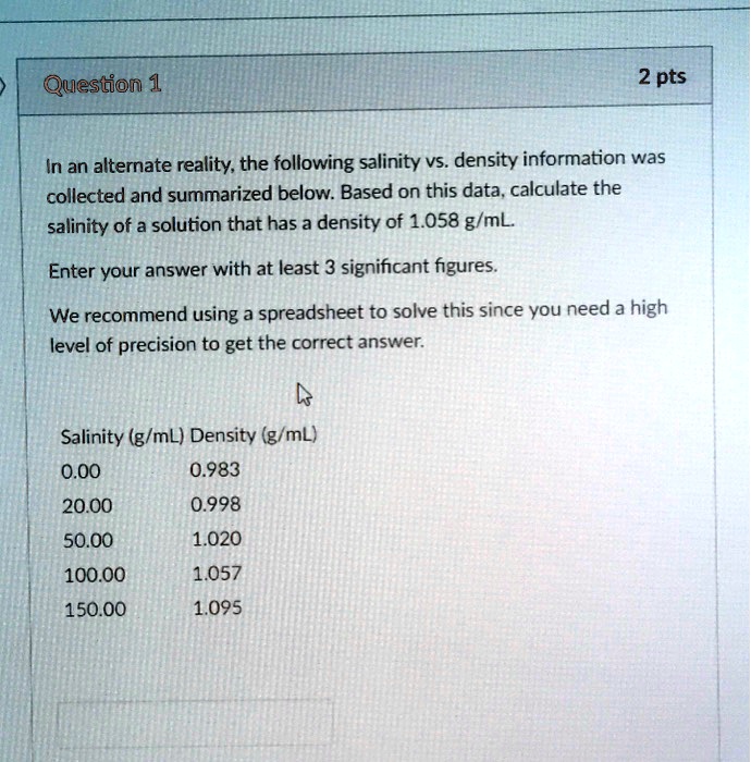 Solved Question 1 2 Pts In An Alternate Reality The Following