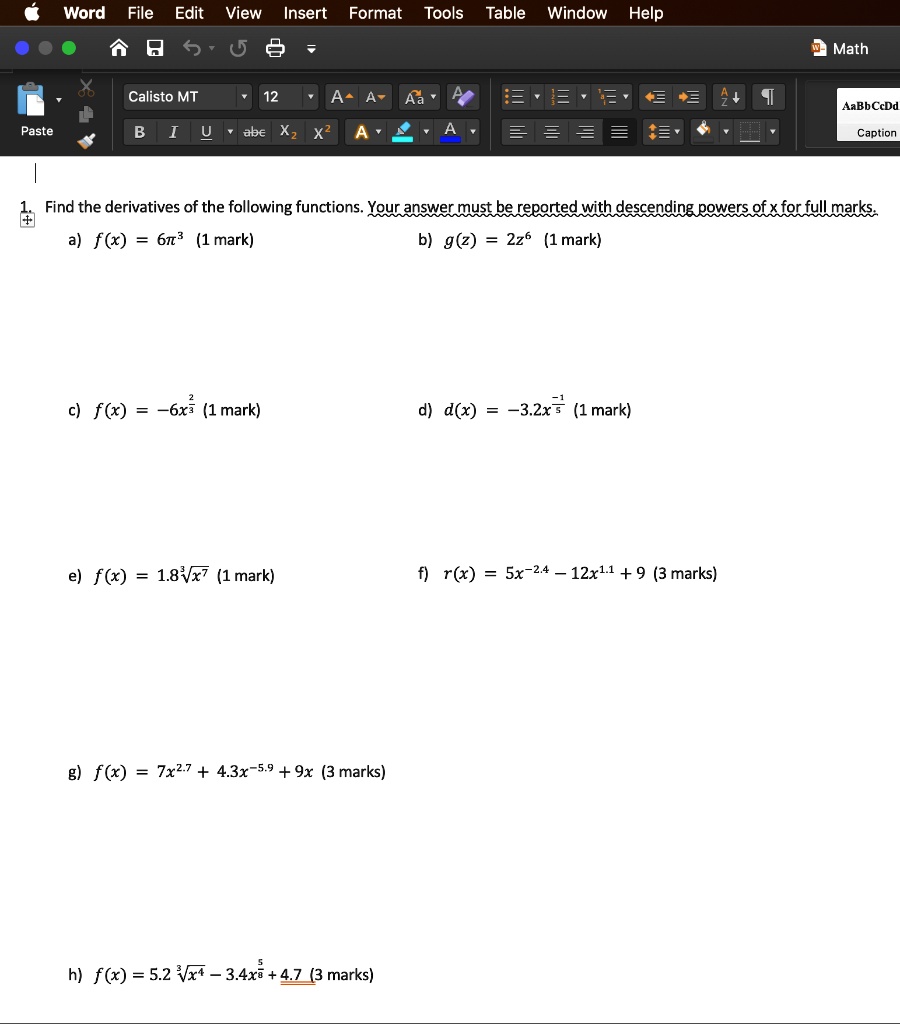 Solved Word File Edit View Insert Format Tools Table Window Help 0 6 U 6 Math Calisto Mt 12 A A Ac bbccdd Paste 4 Abe Xz X2 A