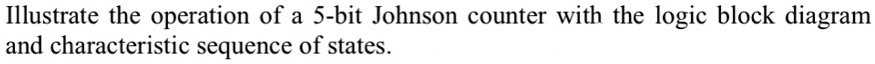 illustrate the operation of a 5 bit johnson counter with the logic ...