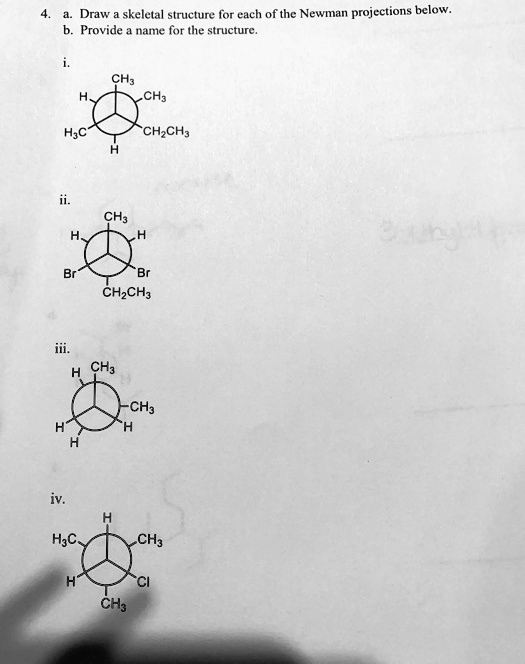 SOLVED: Draw skeletal structure for each of the Newman projections ...