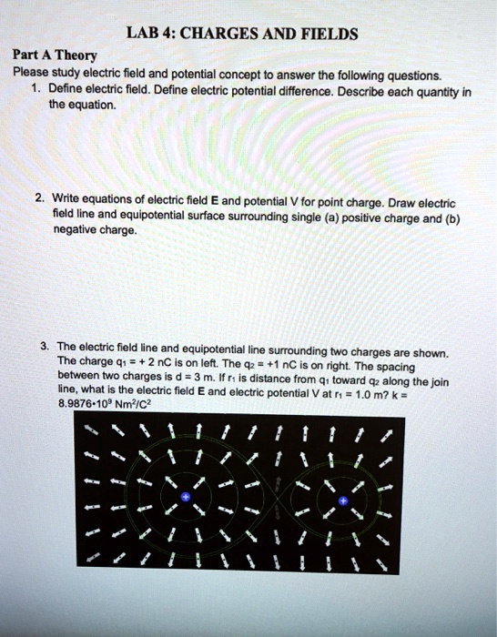 SOLVED LAB 4 CHARGES AND FIELDS Part A Theory Please study electric