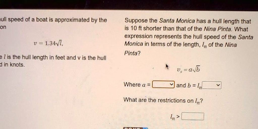 The hull speed of a boat is approximated by the function where L is the hull length in feet and