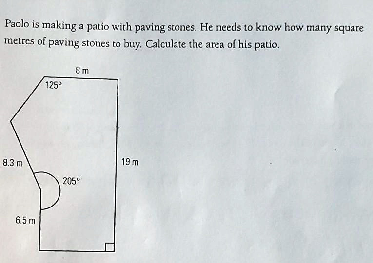 SOLVED Paolo is making a patio with paving stones. He needs to know