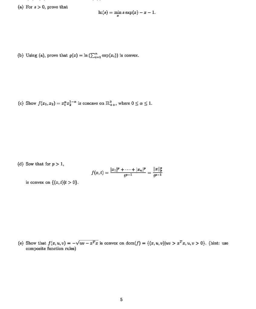 Solved Fsr 0 Prove That Ick8 In Explz I 1 D Using A Prove That G J 2i 1exp Ca I8 Convez Shcw F Z1 52 Cic I3 Ccncave On E4 Wbere 0