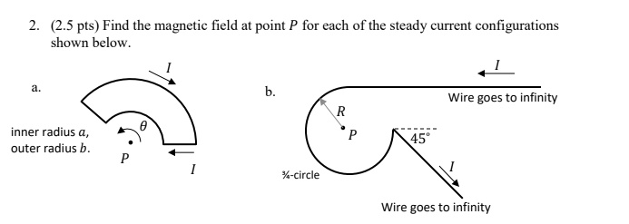 Solved 25 Pts Find The Magnetic Field At Point P For Each Of The Steady Current 1514