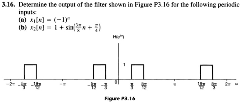 [GET ANSWER] 3.16. Determine the output of the filter shown in Figure ...