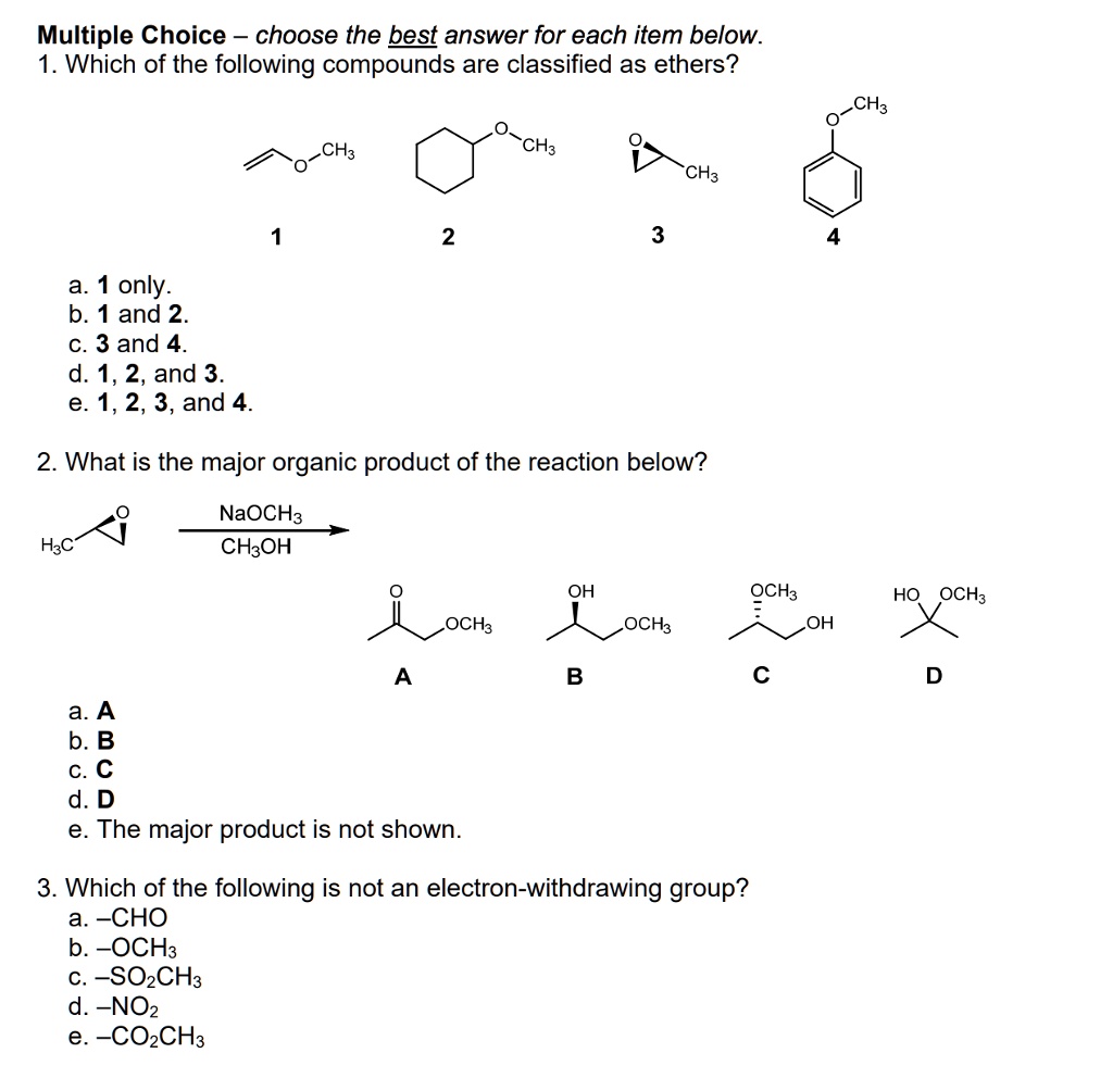 SOLVED: Multiple Choice - Choose the best answer for each item below. 1 ...