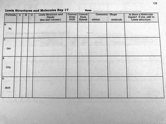 lcwla btructures and moleculee exp 17 humu formua tow1n structure and ...