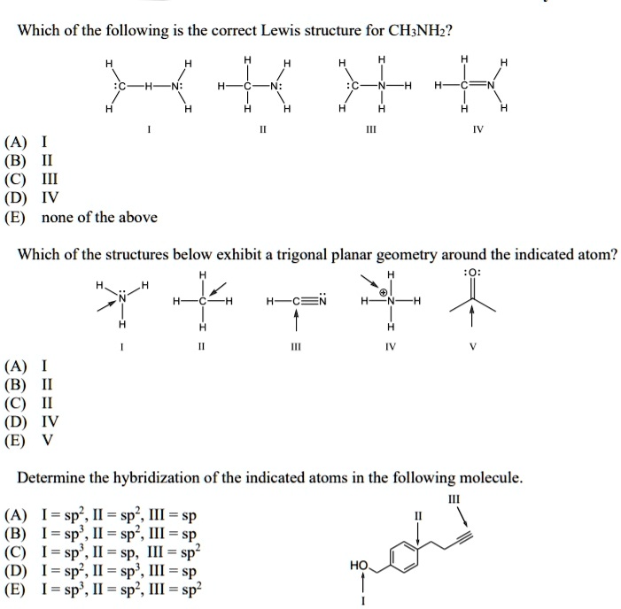 SOLVED: Which of the following is the correct Lewis structure for CH ...