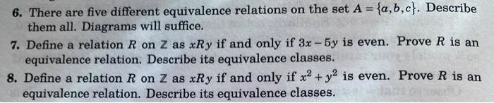 SOLVED: There Are Five Different Equivalence Relations On The Set A = A ...