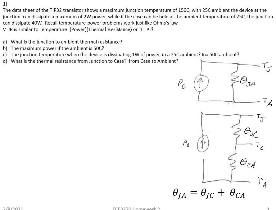 SOLVED The data sheet of the TIP32 transistor shows a maximum junction
