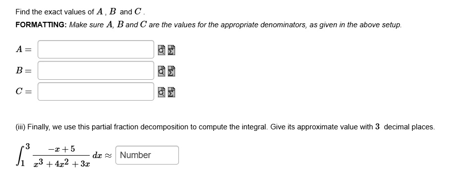 SOLVED:Find the exact values of A B and C FORMATTING: Make sure A, Band ...