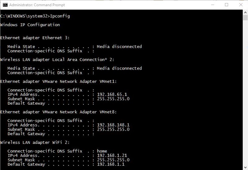 SOLVED From the screenshot below, which is the output after typing "ipconfig" in the command