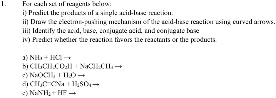 SOLVED: For each set of reagents below: i) Predict the products of a ...