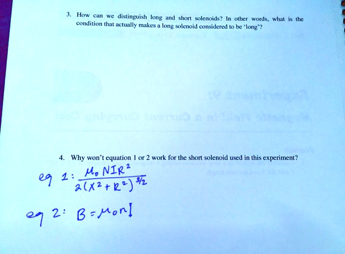 SOLVED How can distinguish long and shod solenoids? In other Worde what condition that actually