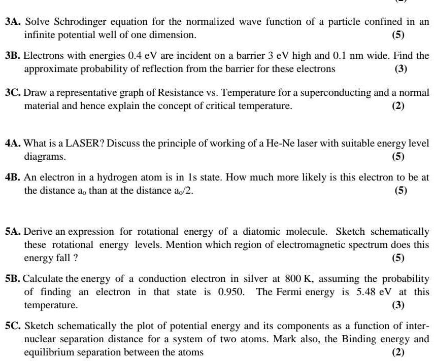 3a solve schrodinger equation for the normalized wave function of a ...