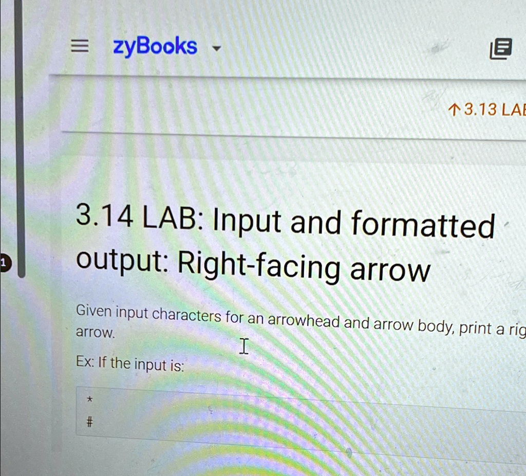 3.14 LAB: Input and formatted output: Right-facing...