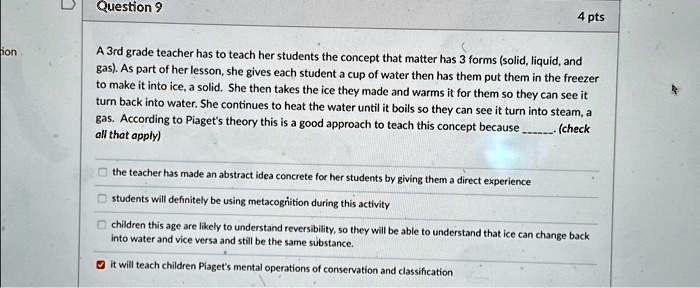 SOLVED A 3rd grade teacher has to teach her students the concept