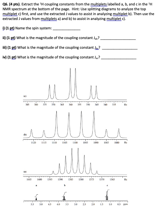 SOLVED Q6. (4 pts) Extract the coupling constants from the multiplets