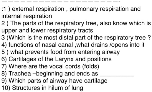 SOLVED: External respiration, pulmonary respiration, and internal ...