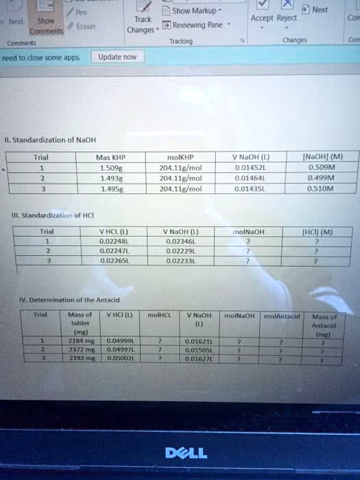 SOLVED: ' Standardization of NaOH Standardization of NaOH