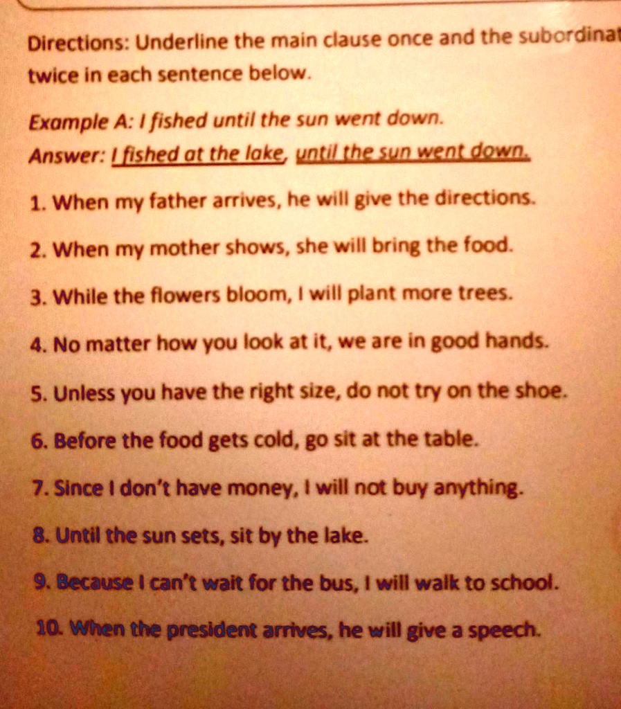 Subordinate Clause Examples With Answers