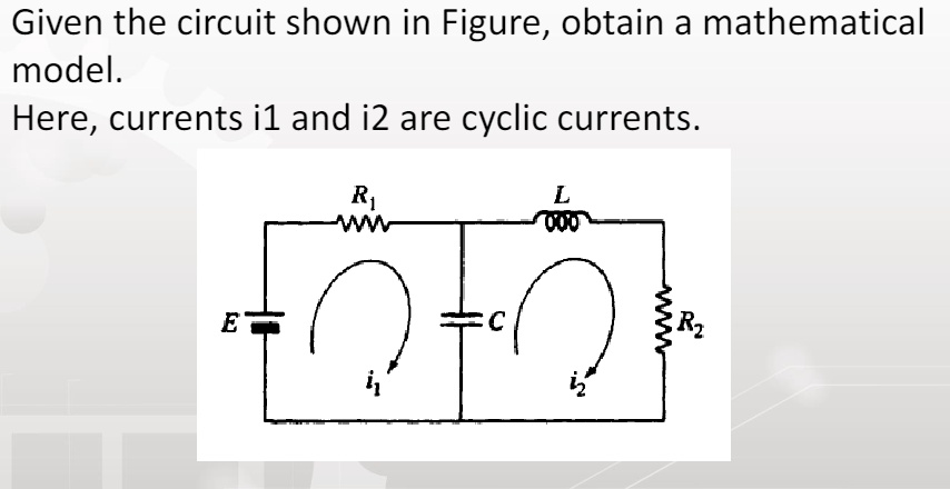 SOLVED: Given the circuit shown in Figure, obtain a mathematical model ...