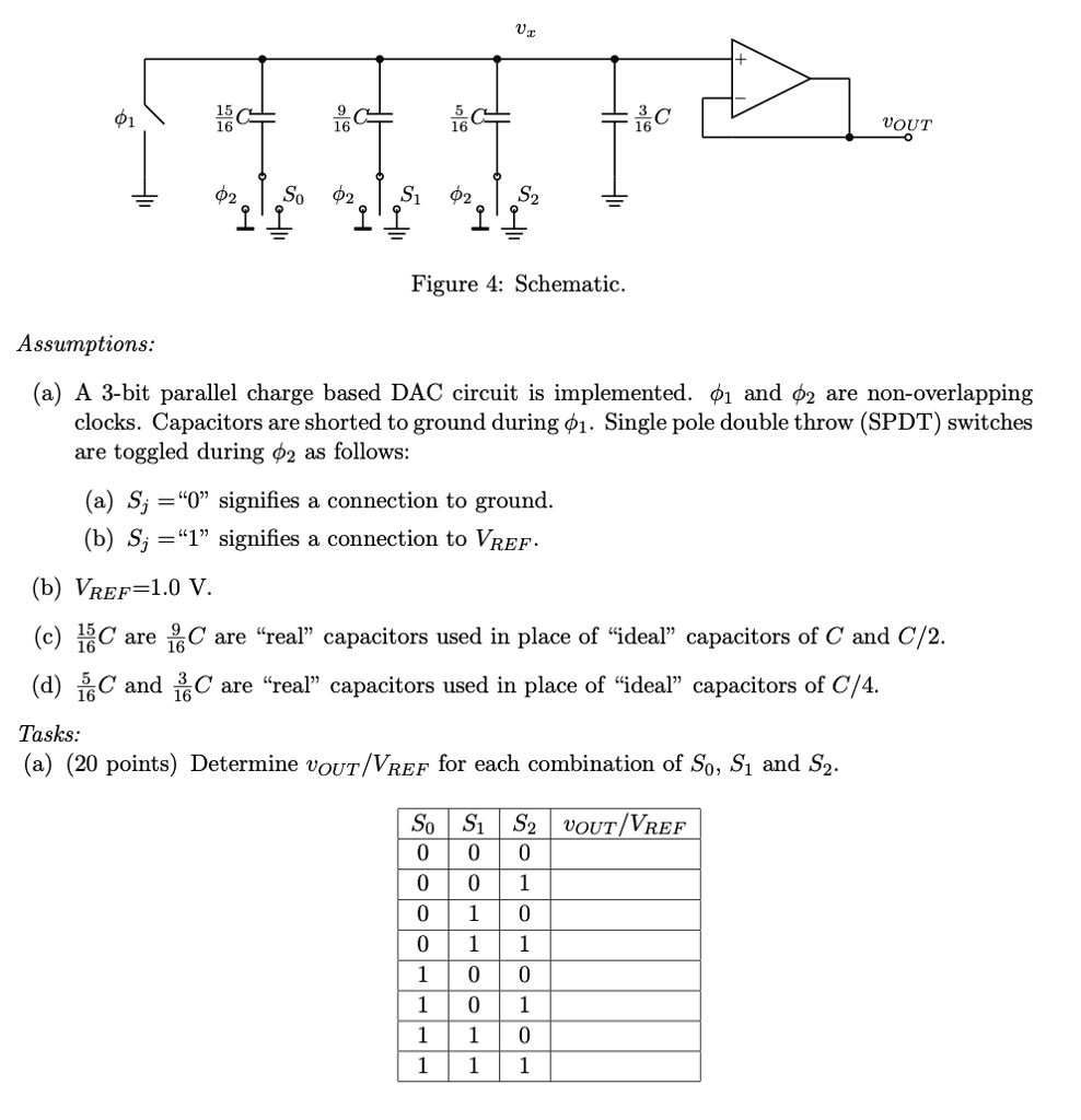 SOLVED: Figure 4: Schematic. Assumptions: (a) A 3-bit parallel charge ...