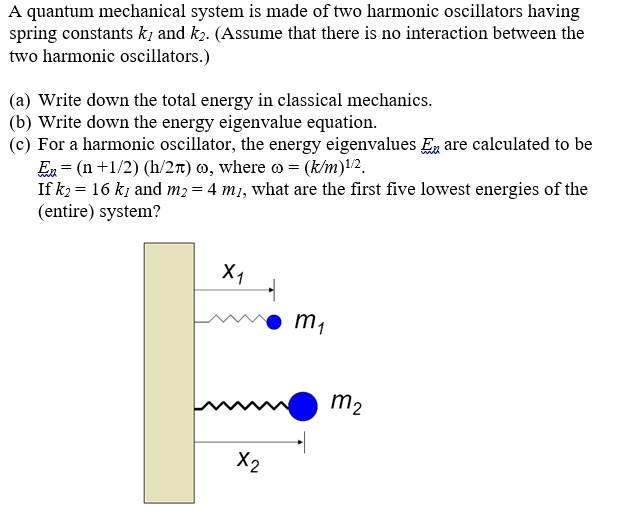 A quantum mechanical system is made of two harmonic oscillators having ...