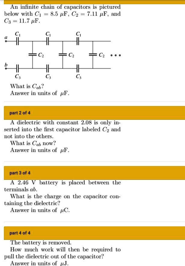 An infinite chain Of capacitors is pictured below wit… SolvedLib