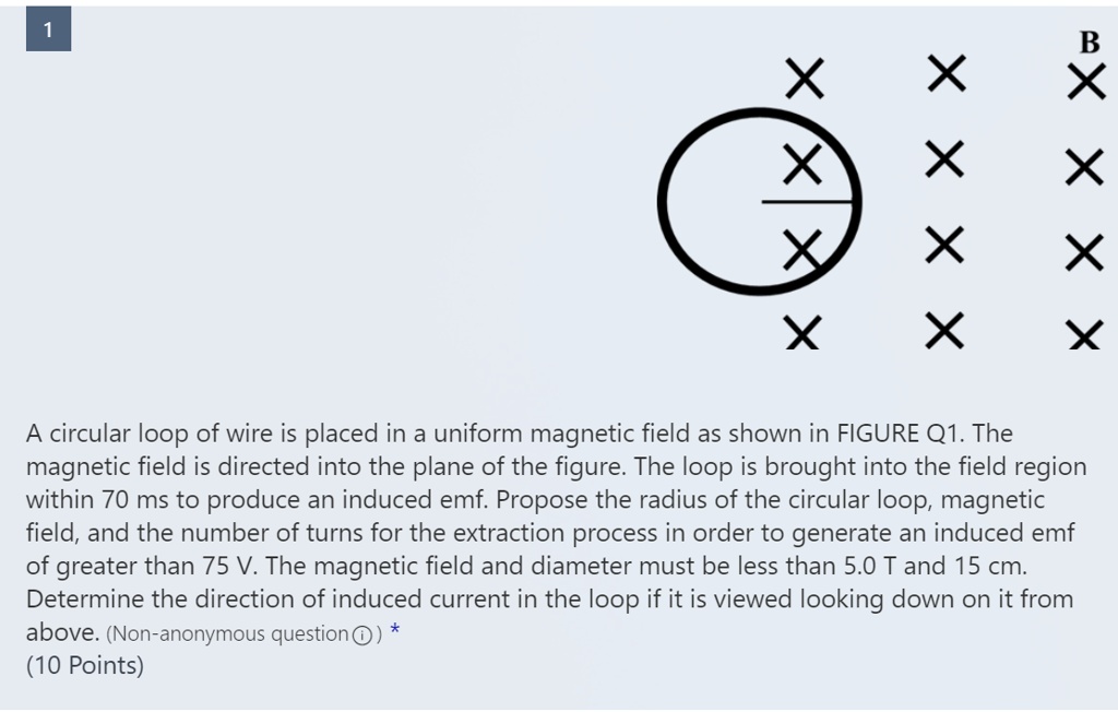 SOLVED: x :: A circular loop of wire is placed in uniform magnetic ...