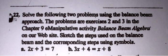 422 solve te following two problems using the balancebeam epproach tbe ...