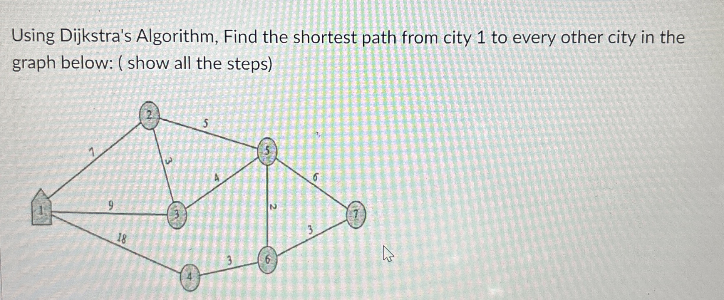 Using Dijkstra's Algorithm, Find the shortest path from city 1 to every ...