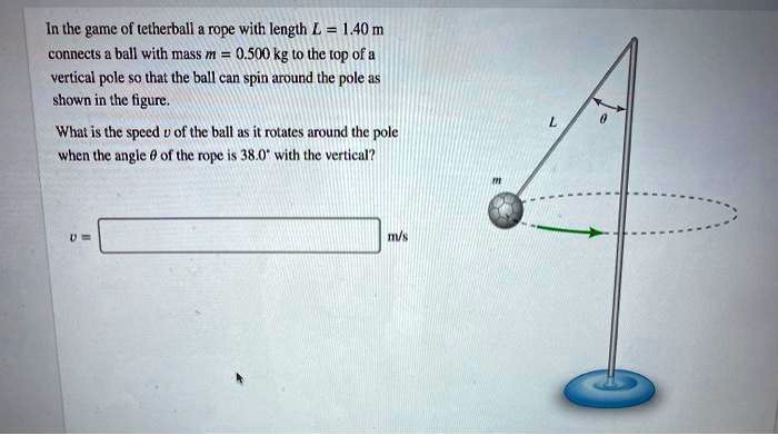SOLVED: In the game of tetherball, a rope with length L = 1.40 m