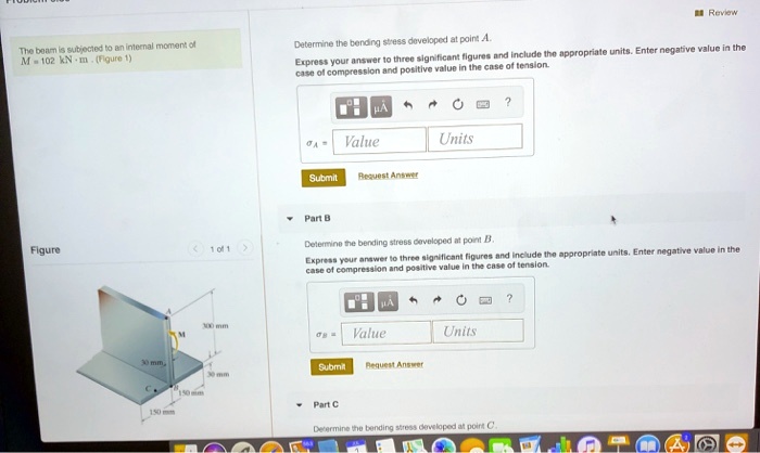 SOLVED: Please Help With All Parts, A, B, And C. Il Review The Beam Is ...