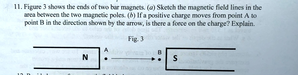 SOLVED: 11. Figure 3 shows the ends of two bar magnets. (a) Sketch the ...
