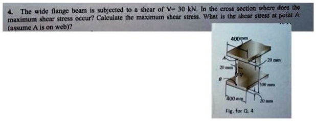 SOLVED: The wide flange beam is subjected to a shear of V = 30 kN. In ...