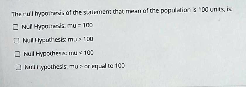 null hypothesis mu