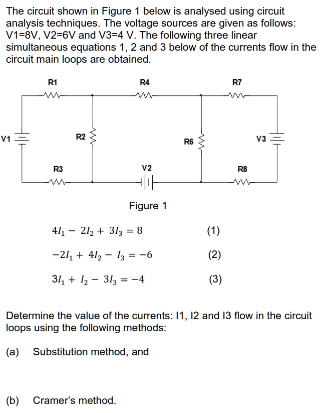 SOLVED: The circuit shown in Figure 1 below is analyzed using circuit ...